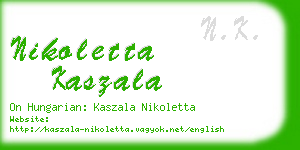 nikoletta kaszala business card